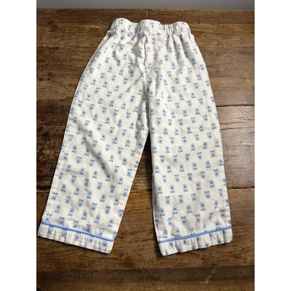 Petit Plume Blue and white Long sleeve pajama set size 4